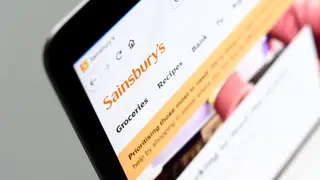 The Sainsbury’s website pictured on a laptop