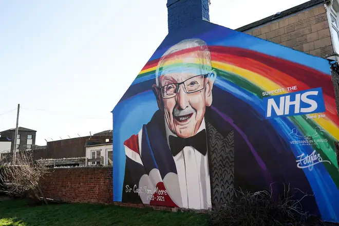 Mural Of Captain Sir Tom Moore Appears On Sunderland Wall