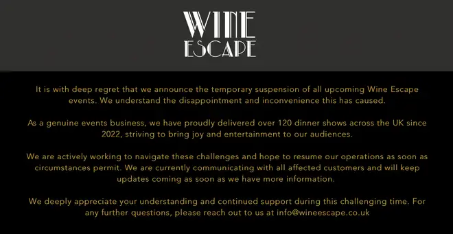 The Wine Escapes website
