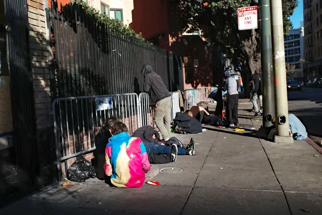 San Francisco, USA. 12th Nov, 2023., San Francisco, Tenderloin District, November 2023 San Francisco is the epicentre of the fentanyl crisis. Thousand of homeless camp out on the streets