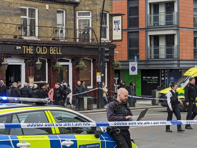 Emergency services descended on Kilburn High Road at midday