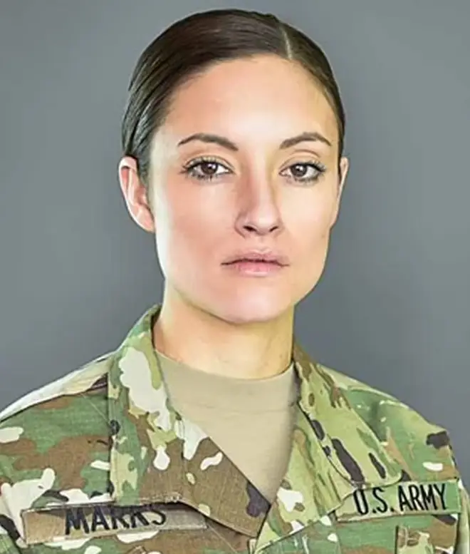Sergeant First Class Elizabeth Marks, 33, (pictured) suffered bilateral hip injuries while deployed in Iraq in 2010, after joining up aged just 17