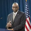 US defence secretary Lloyd Austin speaks during a press briefing at the Pentagon in Washington