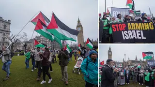 Palestine supporters march in London