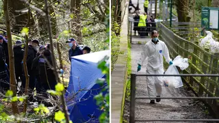 Two men have been charged with murder after a torso was found in a nature reserve in Salford