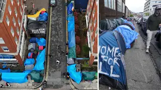 A makeshift ‘tent city’ has appeared in Dublin as politicians row over migrants