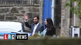Humza Yousaf and his wife Nadia leave Bute House after he announced his resignation as SNP leader and First Minister.