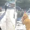 Dramatic doorbell footage has shown the moment the sword suspect was arrested