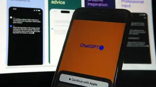 OpenAI’s ChatGPT app is displayed on an iPhone