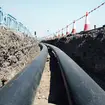 District heating pipes laid in a trench