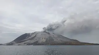 Indonesia's Mount Ruang volcano erupts