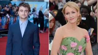 Daniel Radcliffe (l) breaks his silence on ongoing feud with JK Rowling (r)