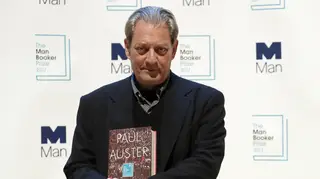 Paul Auster, with his book 4 3 2 1