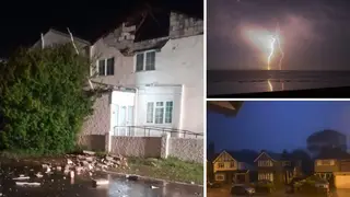 Thunderstorms swept the UK overnight.