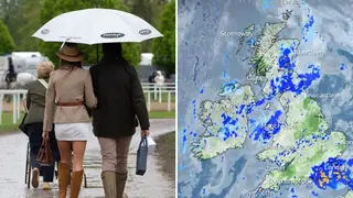 Brits are set to face 12 hours of rain.