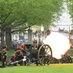 A gun salute in commemoration of King Charles' coronation