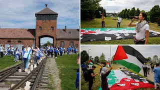 Pro-Palestinian protesters have disrupted a Holocaust remembrance march near the grounds of Auschwitz concentration camp