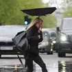 A woman in the rain