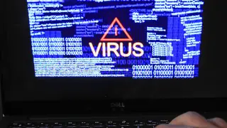 Virus on computer screen
