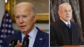 Joe Biden (L), Benjamin Netanyahu (R)