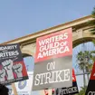 Writers Guild of America Strikers at Paramount Studio, Hollywood, Los Angeles, California