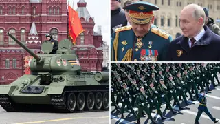 Putin warns of 'global' war in Russian Victory Day speech as single tank is paraded for second year running