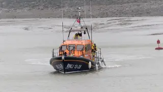The RNLI launched its all-weather lifeboat from Hastings