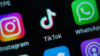 TikTok icon on a smartphone