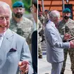 King Charles joked he was glad to be 'out my cage' at his first military engagement since his cancer diagnosis.