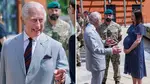 King Charles joked he was glad to be 'out my cage' at his first military engagement since his cancer diagnosis.
