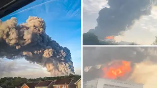A warehouse on an industrial estate in Cannock, Staffordshire caugh fire