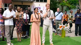 Prince Harry and Meghan visit children at the Lights Academy in Abuja, Nigeria,