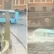 The bus crashed off a bridge in St Petersburg