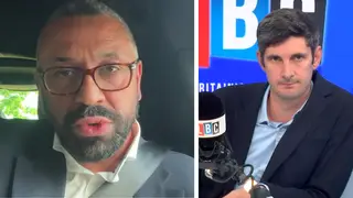 James Cleverly joined LBC's Tom Swarbrick this evening
