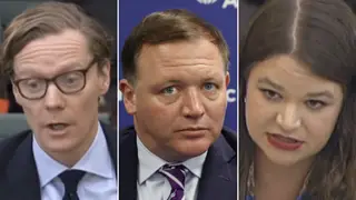 Alexander Nix, Damian Collins MP, and Brittany Kaiser