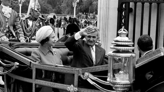 Nicolae Ceausescu with The Queen