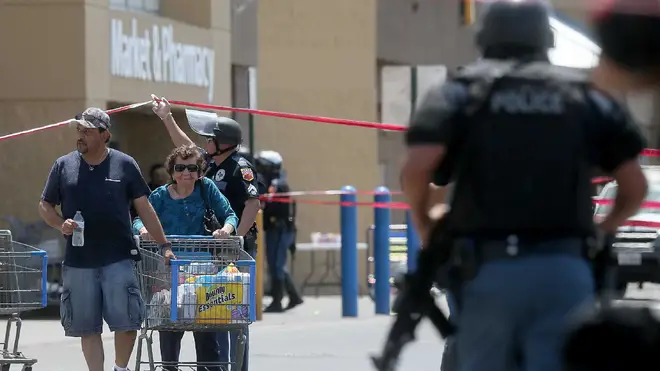 Police outside the Walmart store in El Paso