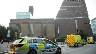 Emergency crews attending a scene at the Tate Modern art gallery following an incident where a child fell