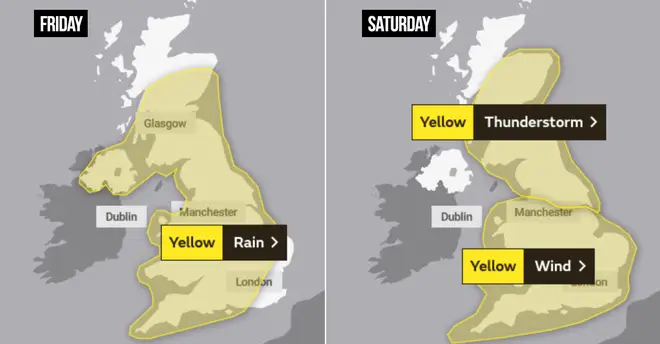 Weather warnings across the UK this weekend