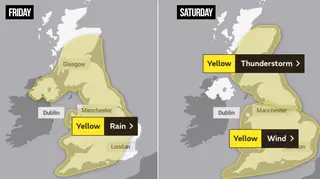 Weather warnings across the UK this weekend