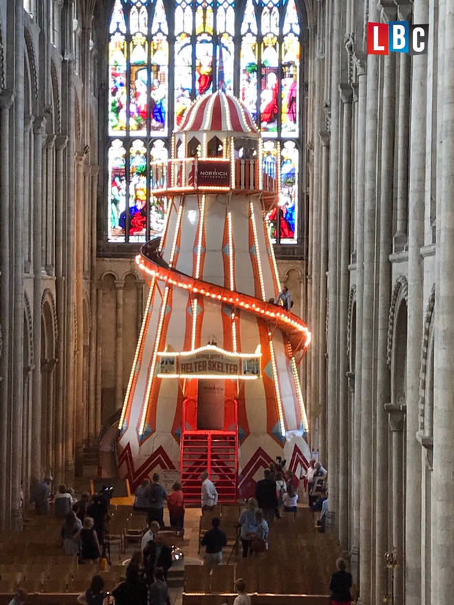The helter-skelter is in Norwich Cathdral until August 18th.