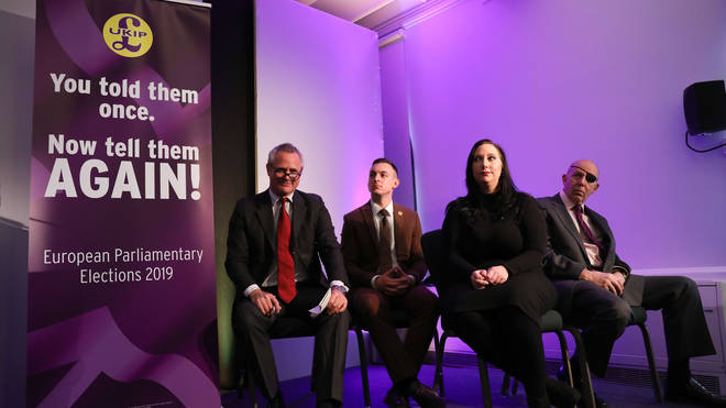 Richard Braine (left) at a Ukip election event in April