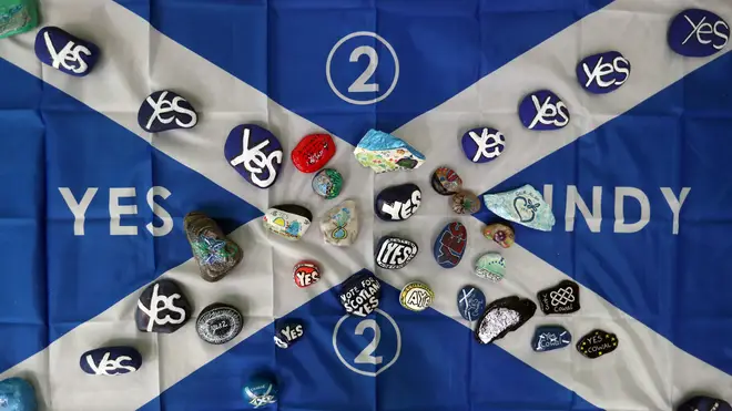 The caller said the Saltire flag has been covered in 'yes' slogans