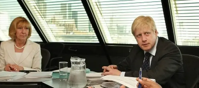 Baroness Patience Wheatcroft and Boris Johnson
