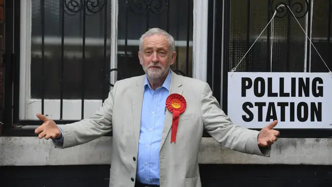 Jeremy Corbyn at the polling station