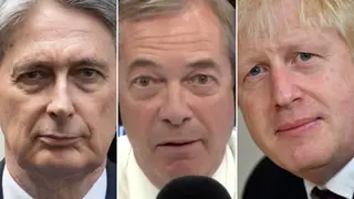 Nigel Farage, Boris Johnson and Philip Hammond