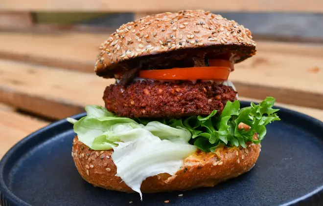 A vegan burger