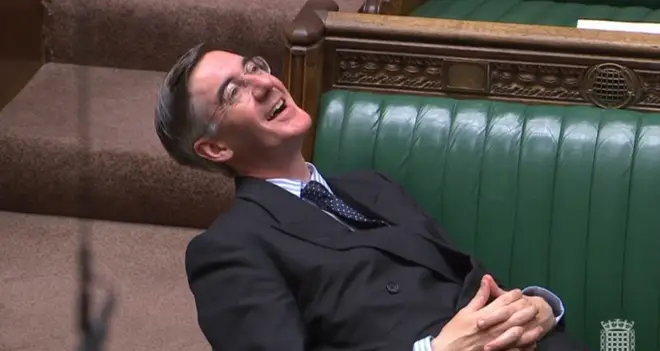 Jacob Rees-Mogg was condemned for his relaxed posture during the debate