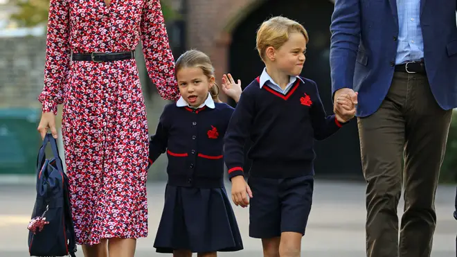 Charlotte Cambridge, as she is to be known as to her teachers and peers, waved as she arrived