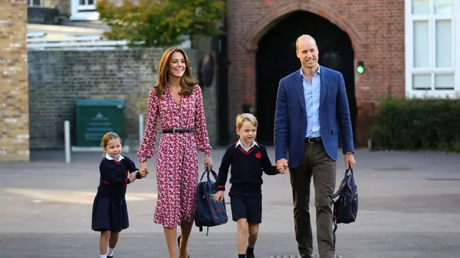 The family beamed as they walked through the school gates